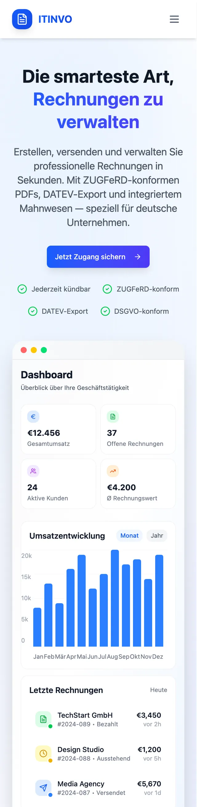Projekt: ITINVO – mobile Ansicht